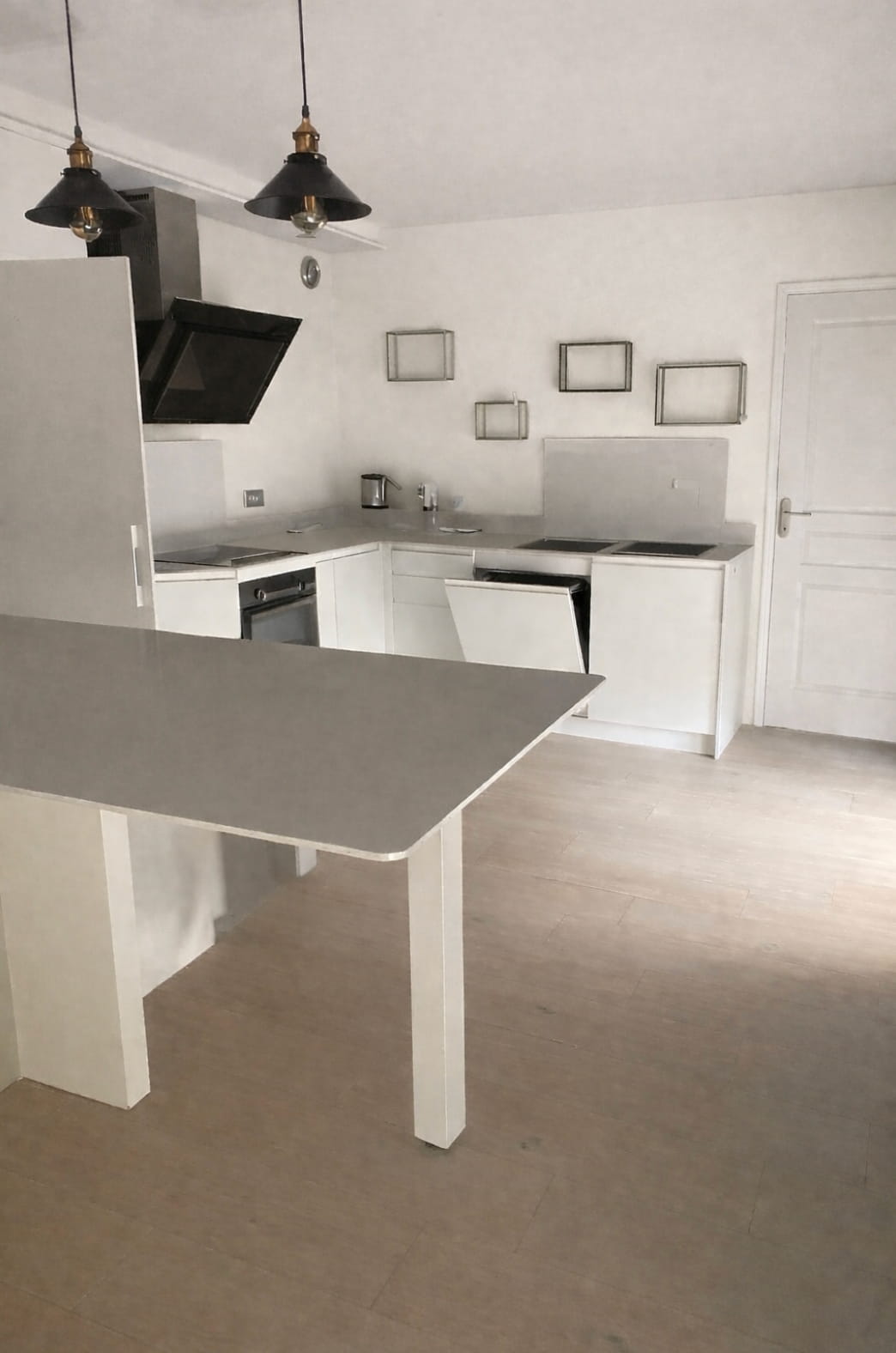 Appartement à Tassin avant rénovation, murs blancs et espaces sans identité malgré une belle luminosité naturelle.